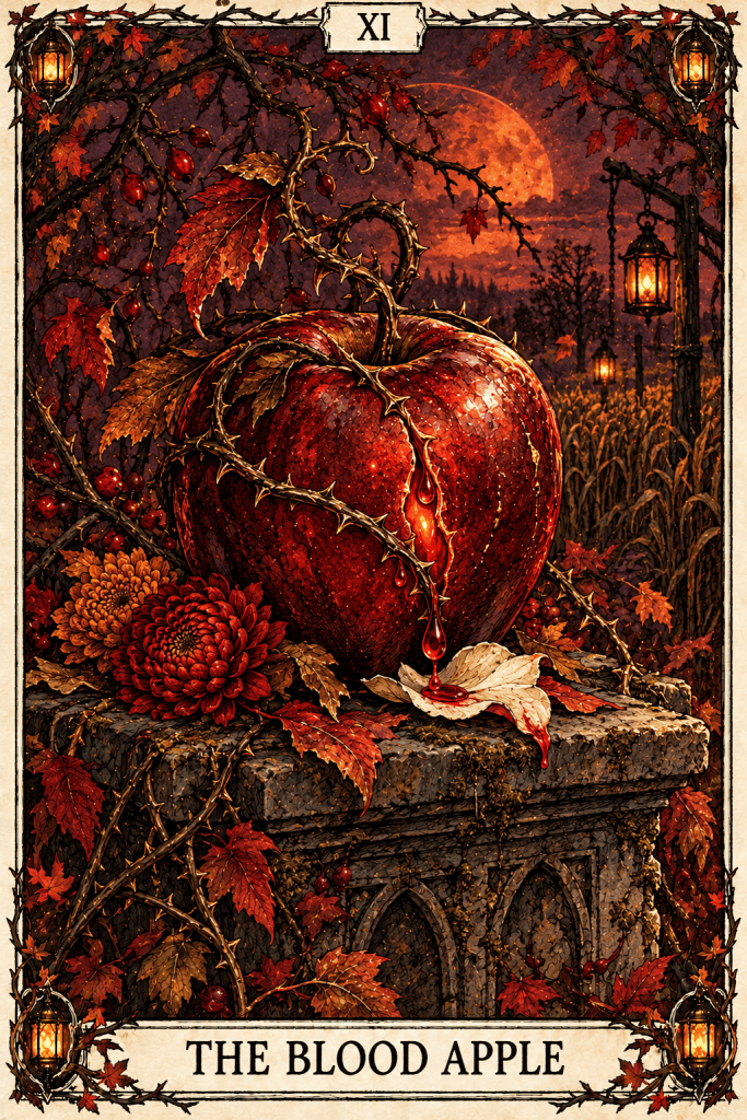 The blood red apple