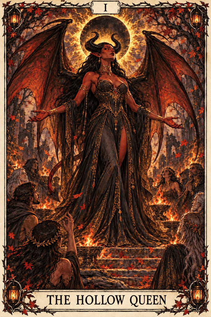 The hollow queen with twin horns